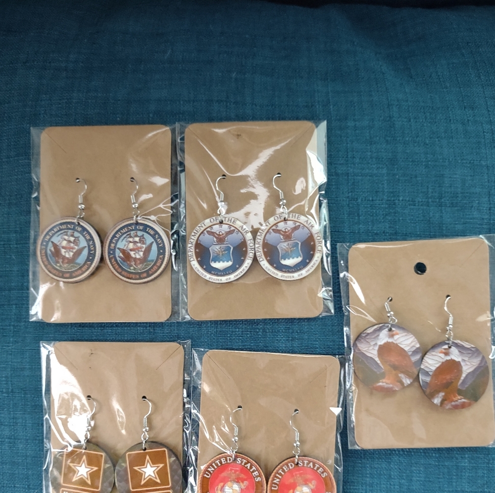 USMC Themed Earrings Set